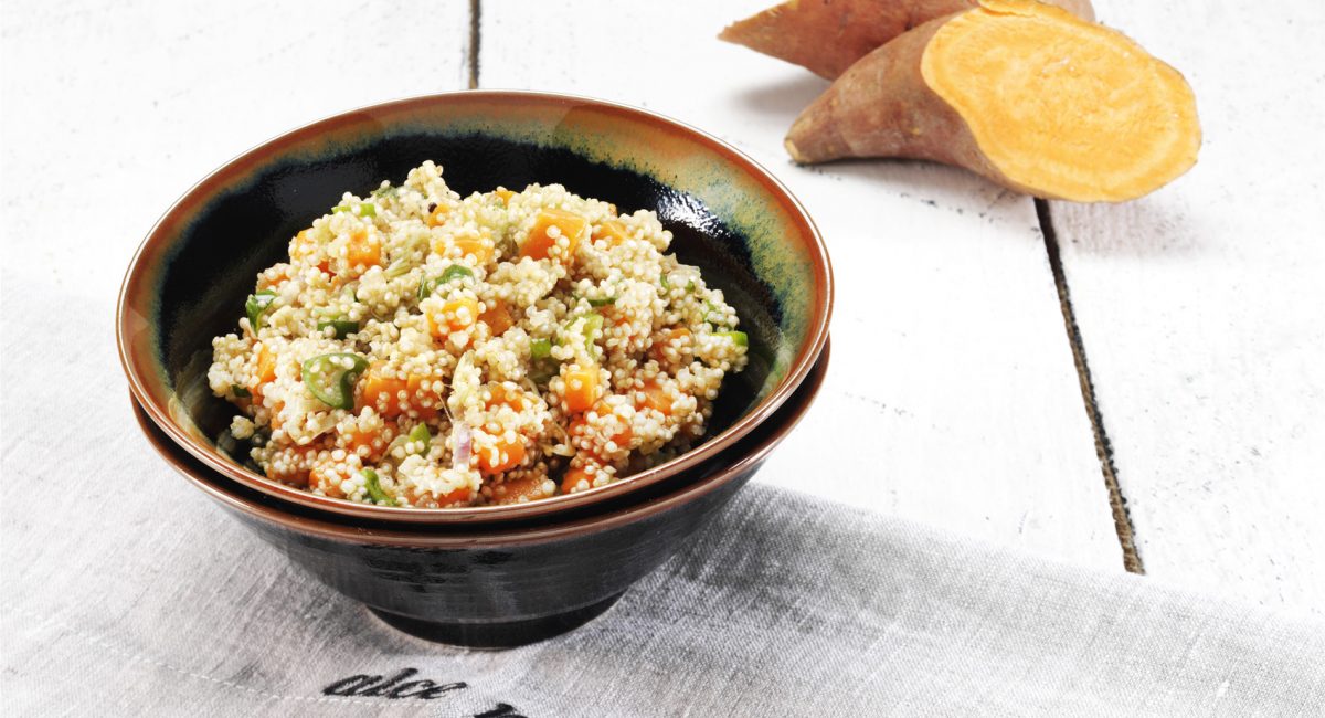 Royal Quinoa with stewed sweet potatoes
