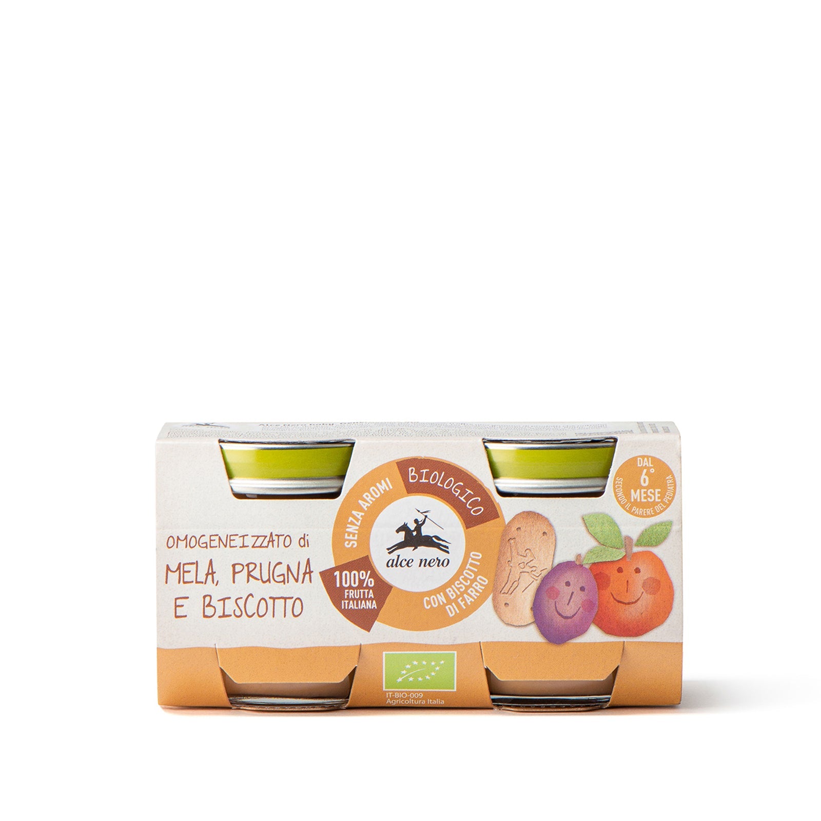 Organic apple, plum and biscuit puree (2x80g) - BF160MR