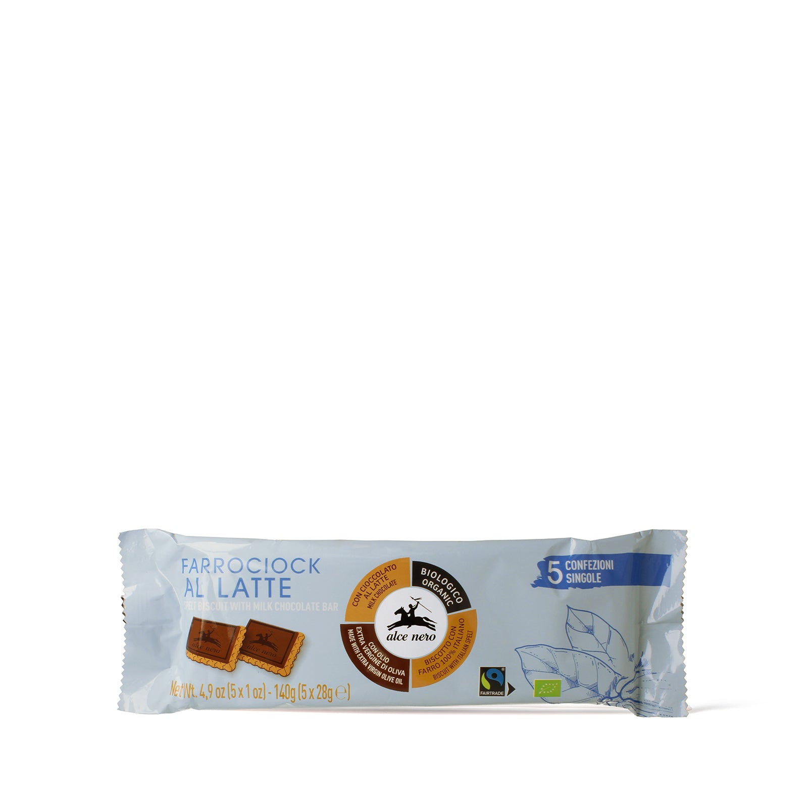 Farrociock-Organic spelt biscuit with milk chocolate bar(5x28g) - FCL140